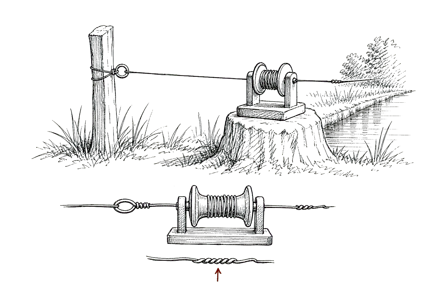 Pen-and-ink schematic of distributed feed fanout, queues, and durable state.